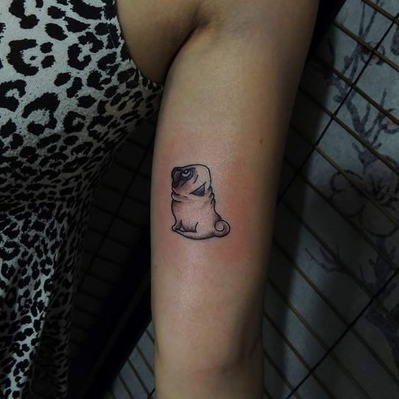 Pug tattoo by valentinatattoos  Pug tattoo Dog tattoos Tattoo font for  men