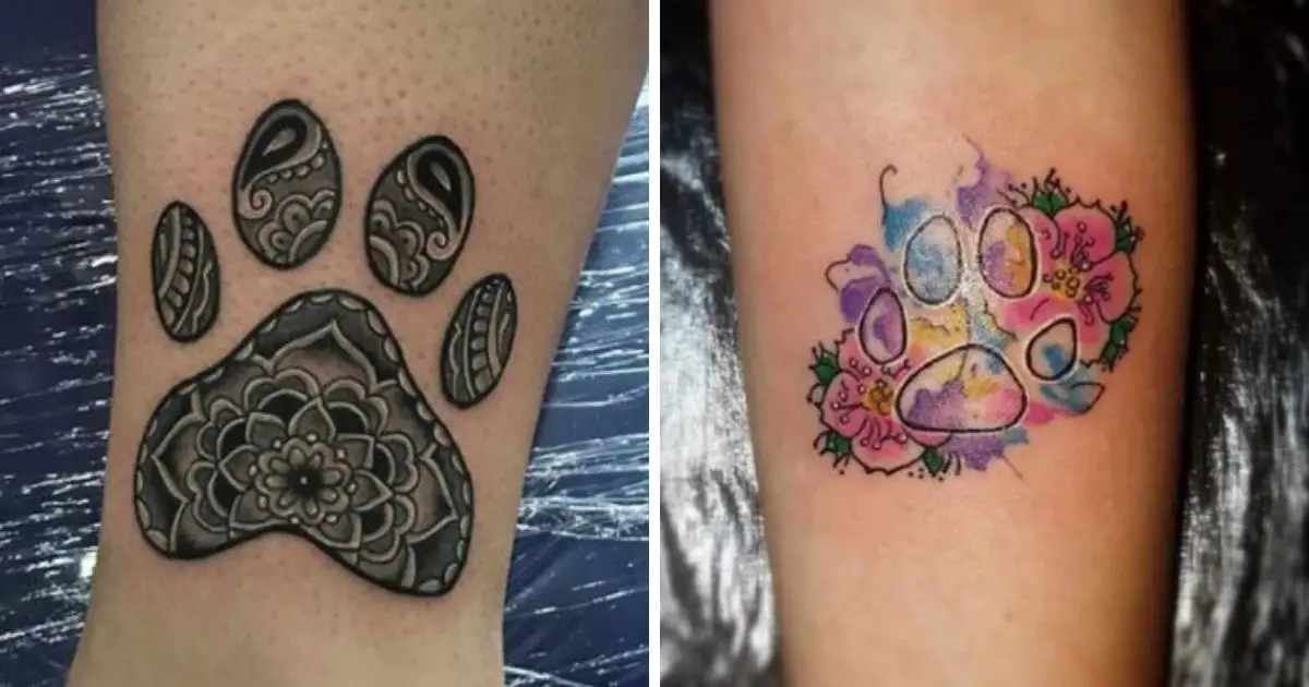 Floral Paw Heart Temporary Tattoo  Temporary Tattoos