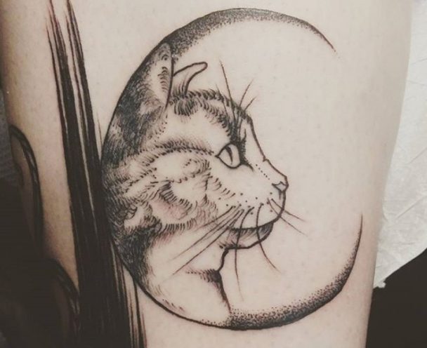 28 Best Cat and Moon Tattoo Designs | Page 4 of 7 | The Paws