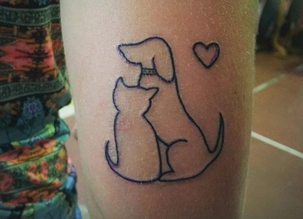 27 Best Cat And Dog Tattoo Designs Page 2 Of 5 The Paws