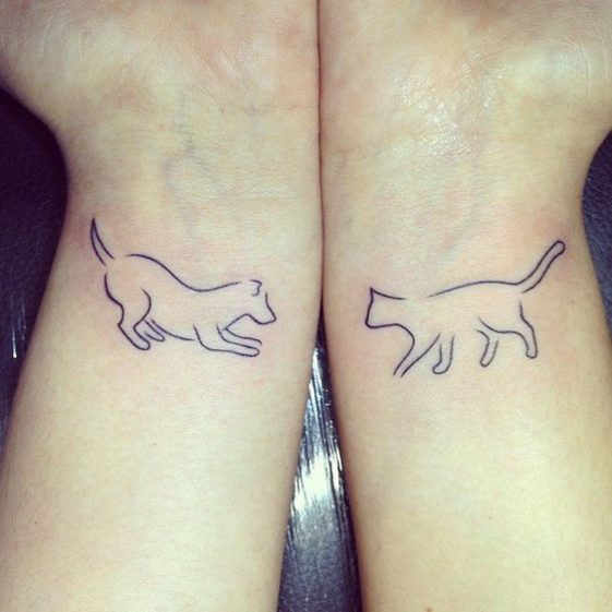 27 Best Cat & Dog Tattoo Designs The Paws