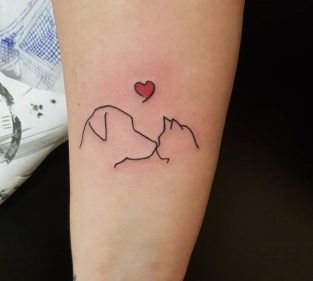 27 Best Cat & Dog Tattoo Designs | The Paws