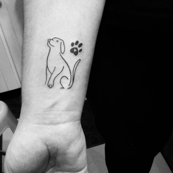 30 Best Dog Outline Tattoo Designs The Paws